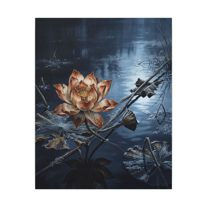 Winter Lotus Flower Broken Beauty Canvas Art | Healing Decor