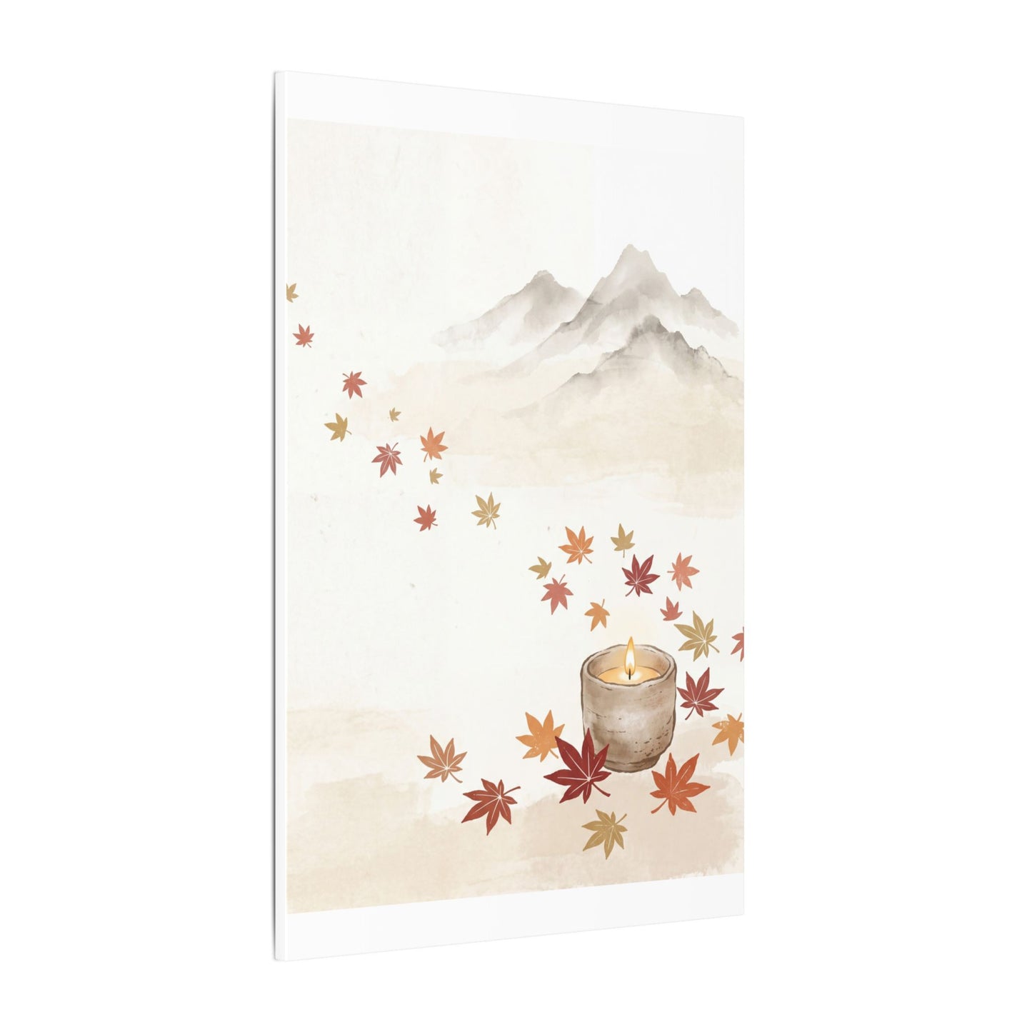 Earthy Mountain Mist Canvas Art - Japanese Pattern Japandi