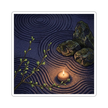 Candlelight Rock Garden Sticker - Zen Mono No Aware