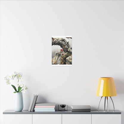Pine Tree Autumn Canvas Art | Japandi Earthy Design
