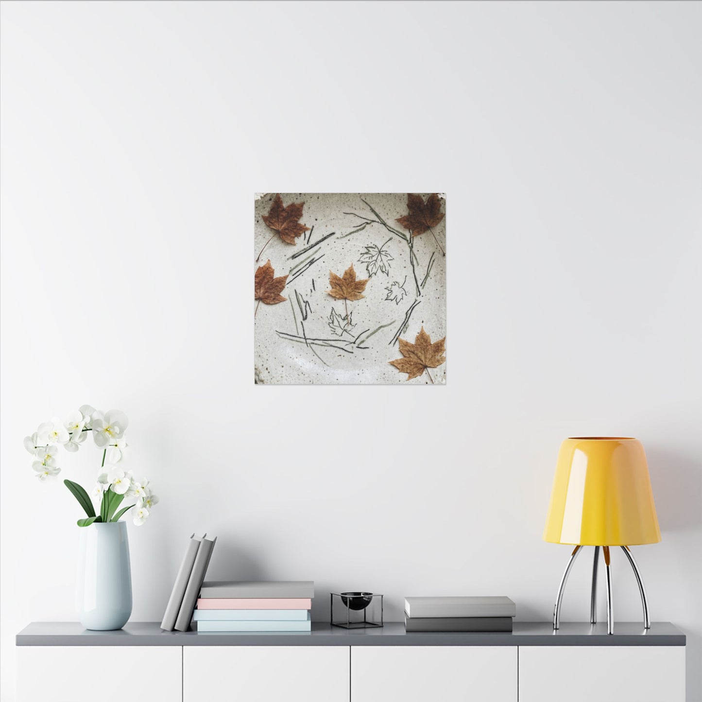 Ceramic Bowl Autumn Canvas Art | Japandi Elegant Design