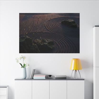 Spring Rock Garden Shadow Zen Canvas Art | Luxurious Decor
