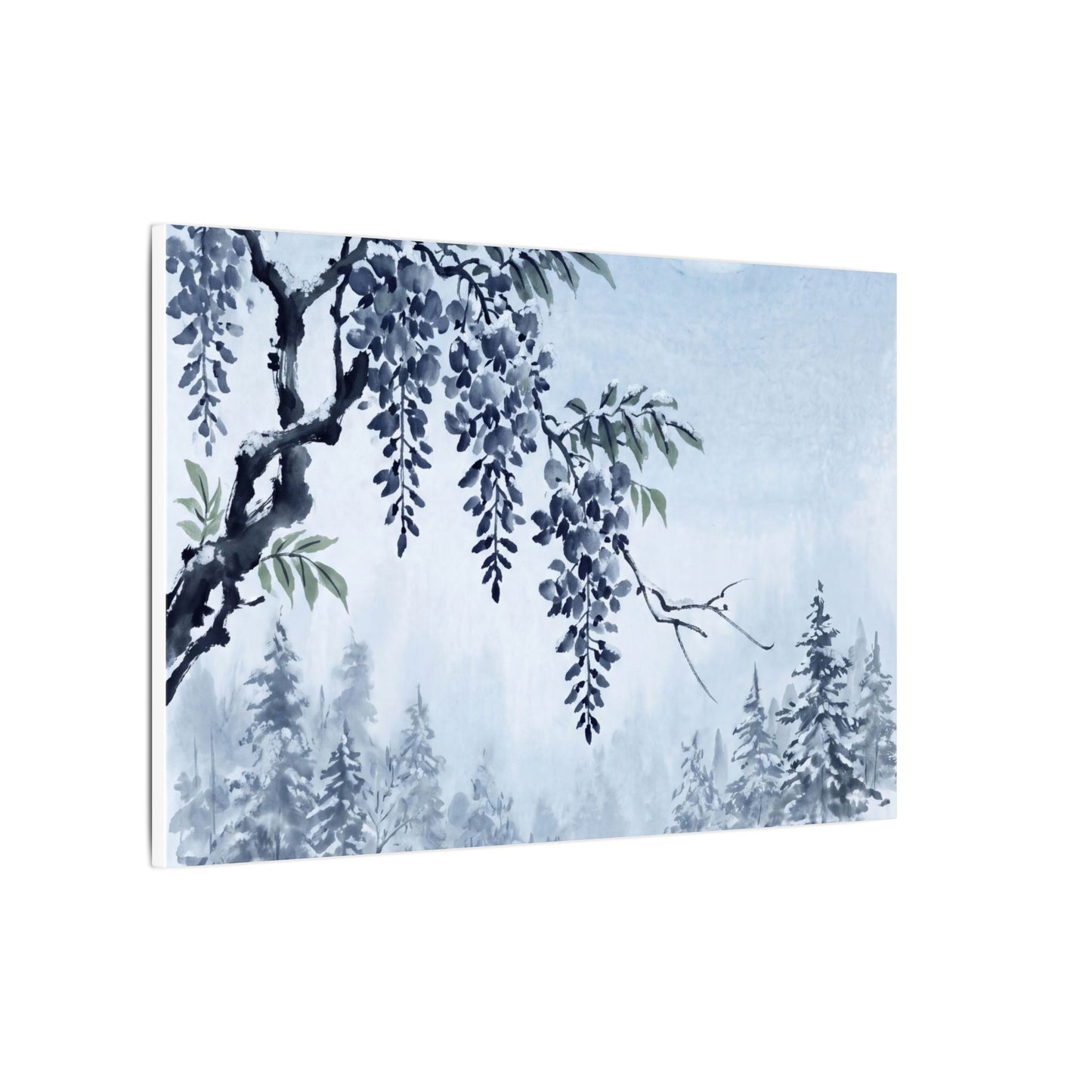 Seijaku Wisteria Canvas Art - Zen Sumi E