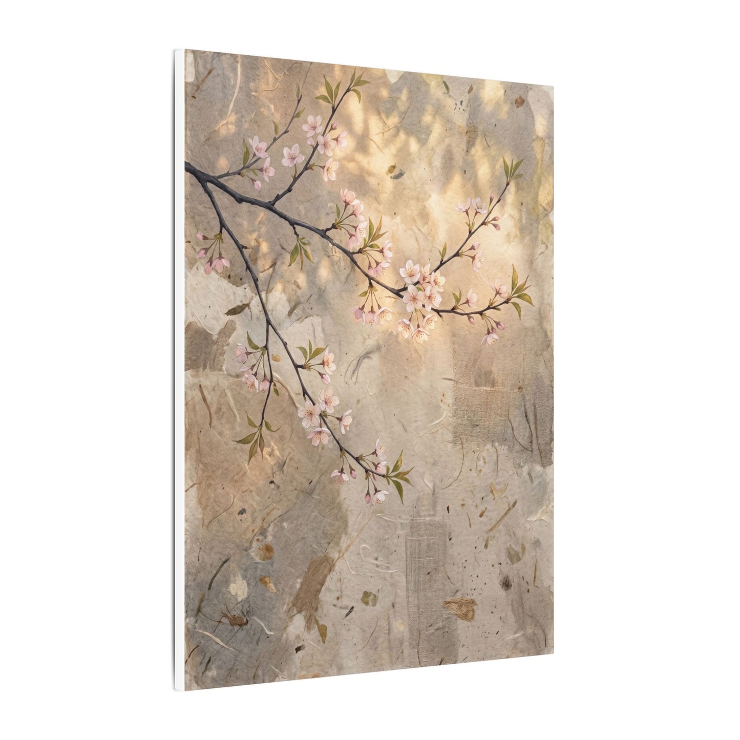Summer Cherry Blossom Texture Canvas Art | Neutral Decor