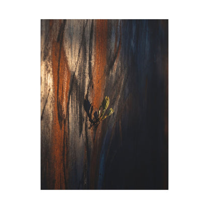 Rust Patina Charcoal Ink Canvas Art | Moody Dark Japandi Art