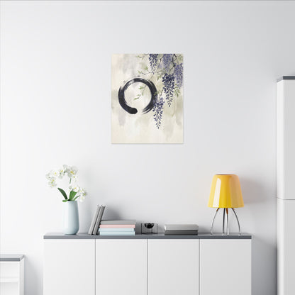 Wisteria Enso Canvas Art | Serene Zen Art