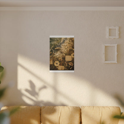 Spring Ocean Wave Herbarium Canvas Art | Nostalgic Decor