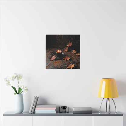 Dark Japandi Rust Patina in Candlelight | Shadow Zen Canvas Art