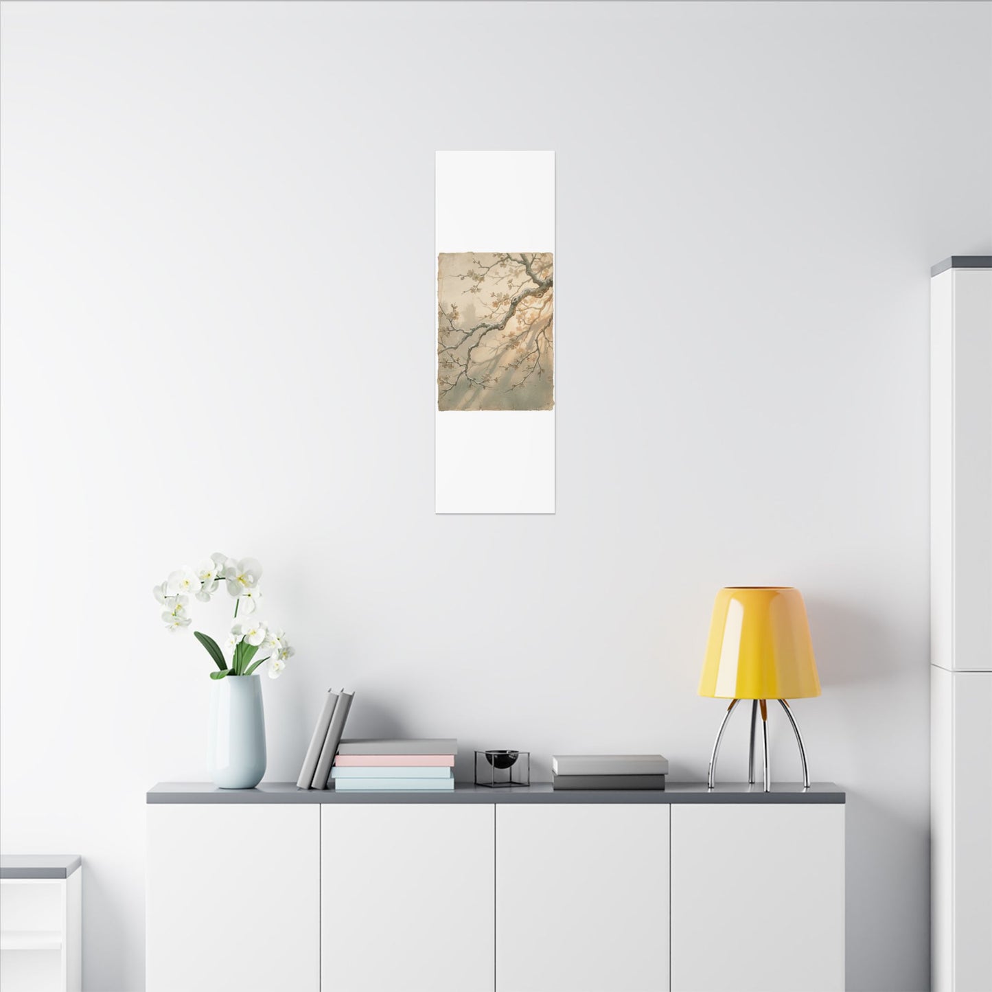 Cherry Blossom Canvas Art | Winter Japandi Japanese Pattern Art