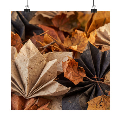 Paper Fold Wall Art Print | Autumn Japandi Texture Art