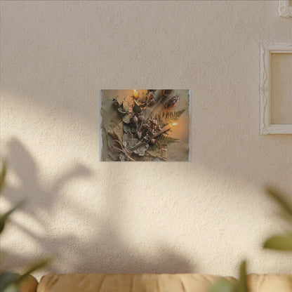 Dried Flowers Texture Canvas Art | Warm Japandi Art