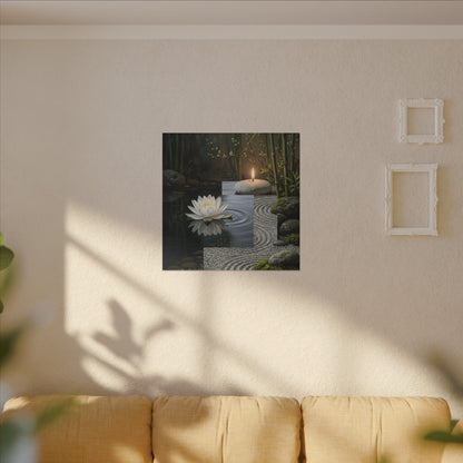 Candlelight Lotus Flower Canvas Art - Zen Kanso