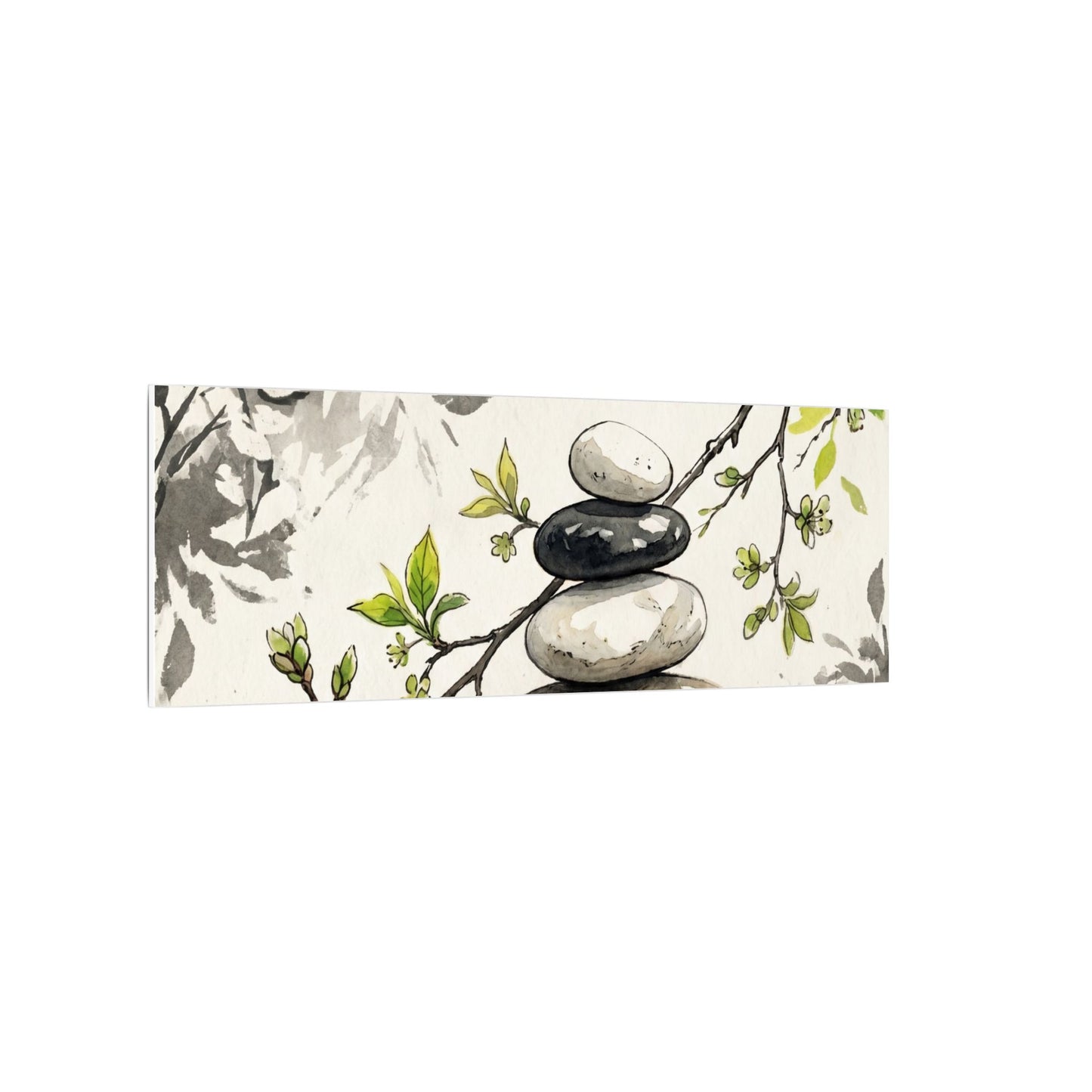Spring River Stones Japanese Pattern Canvas Art | Elegant Decor