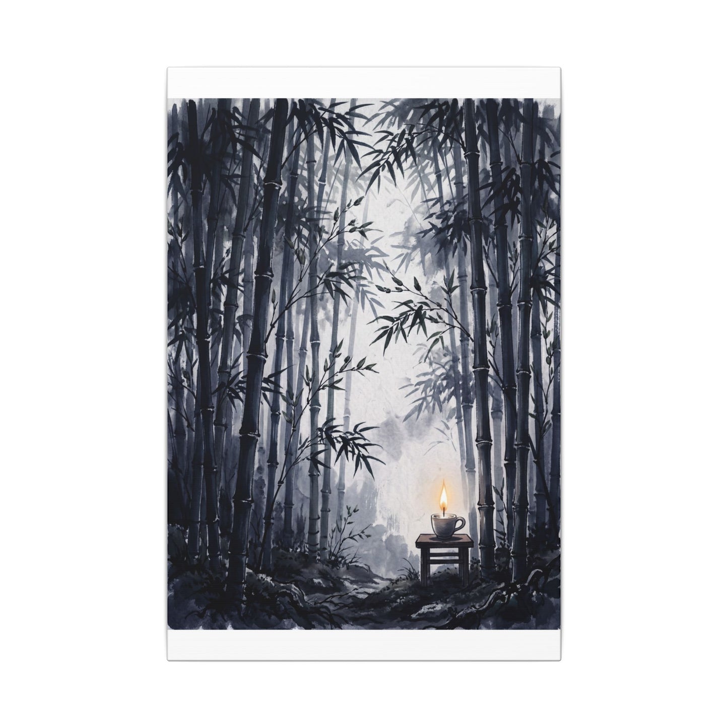 Tranquil Bamboo Grove Canvas Art - Sumi E Zen