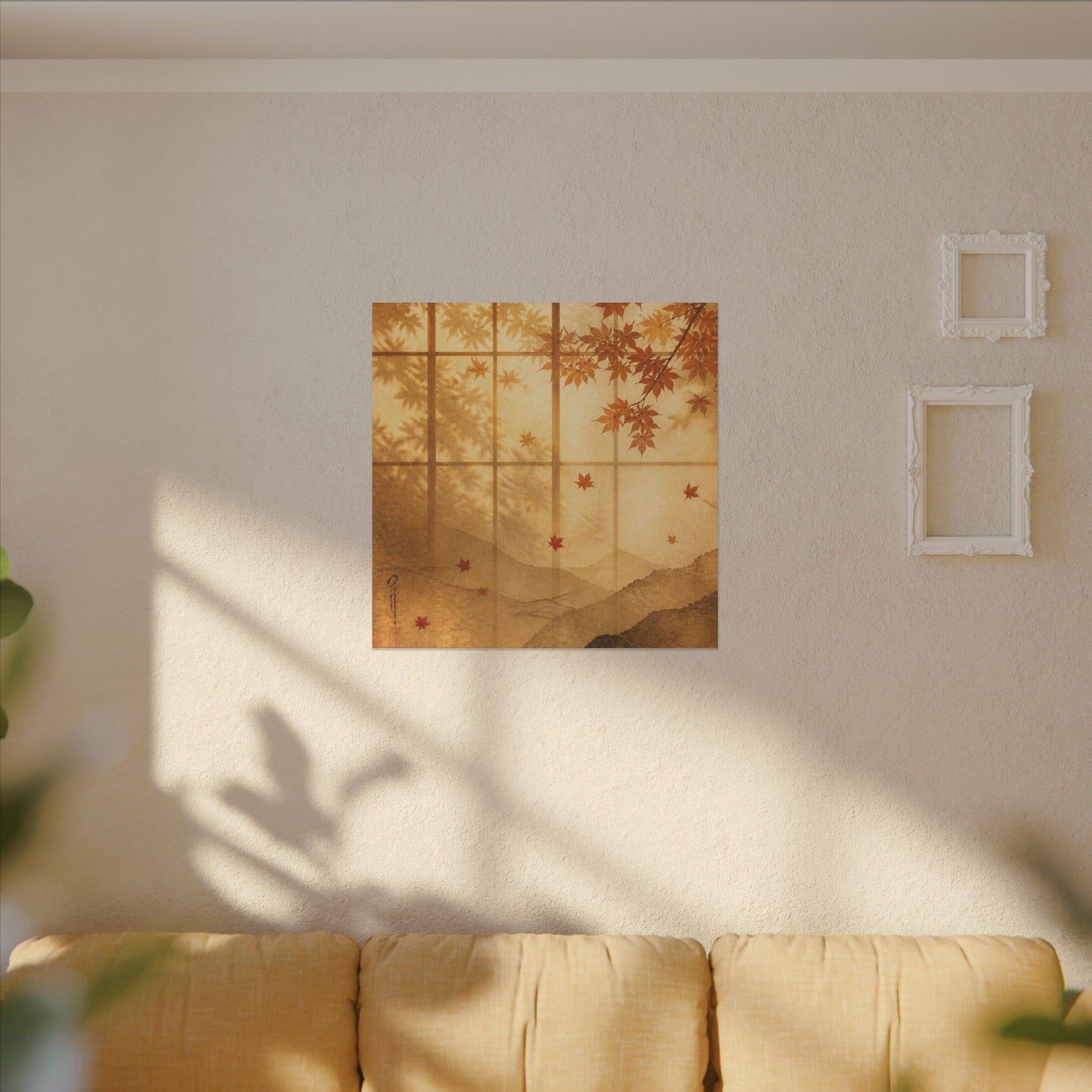 Shoji Screen Texture Canvas Art | Earthy Japandi Art