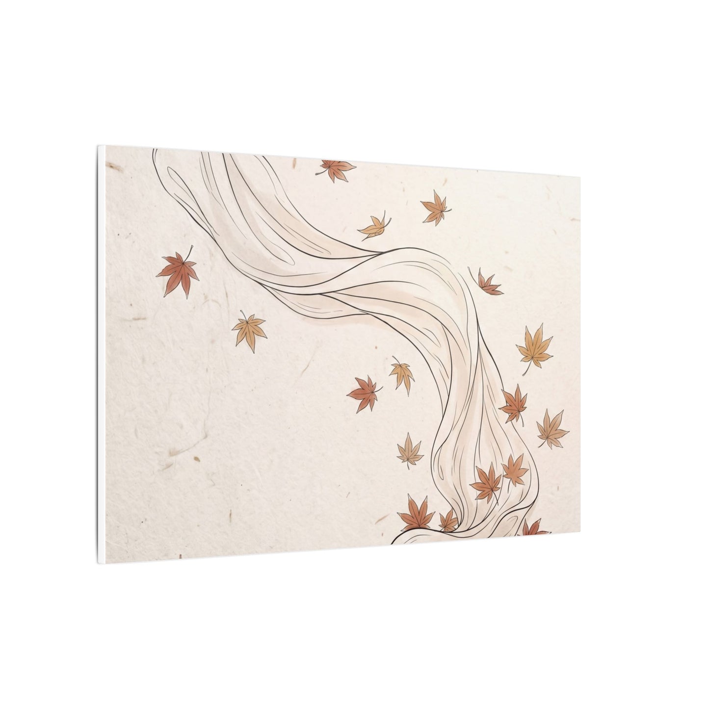 Japandi Silk Drape in Dawn | Minimal Line Canvas Art