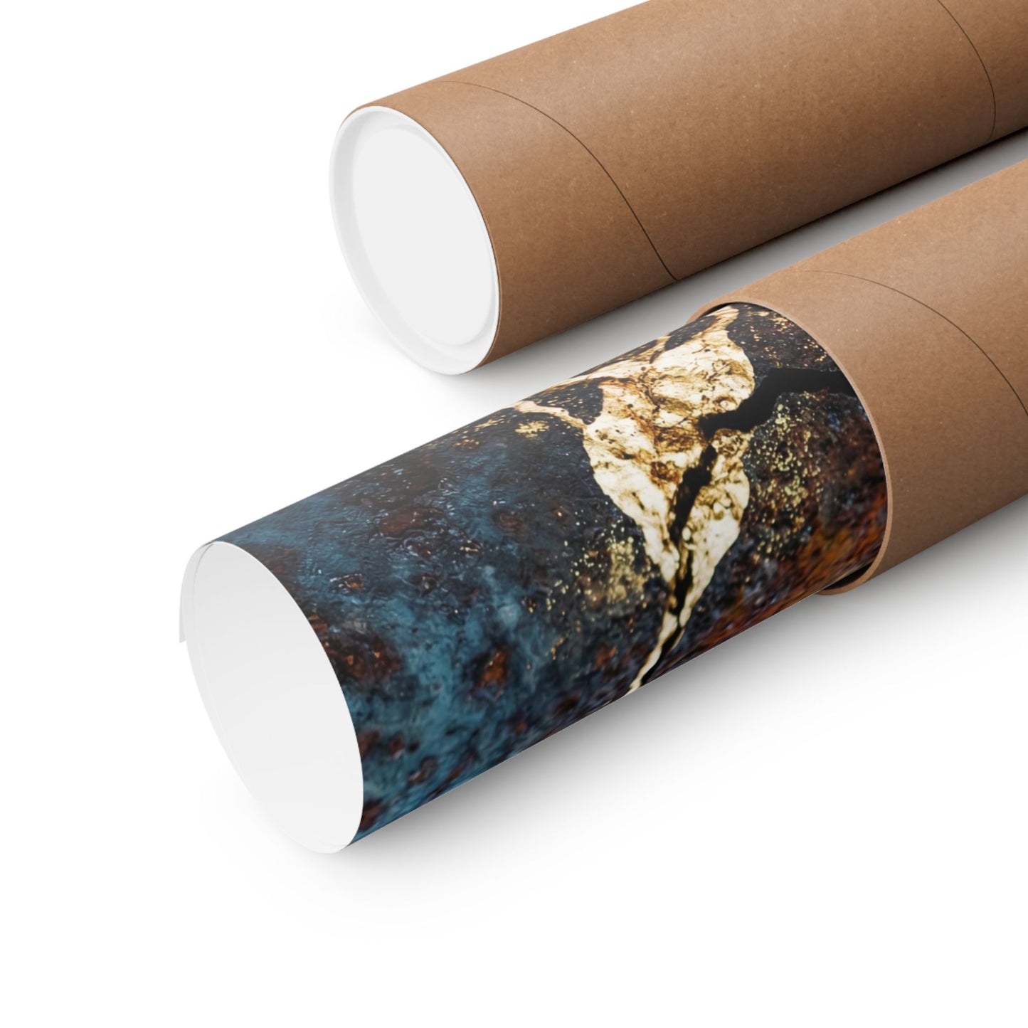 Beautiful Rust Patina Wall Art Print - Gold Repair Kintsugi