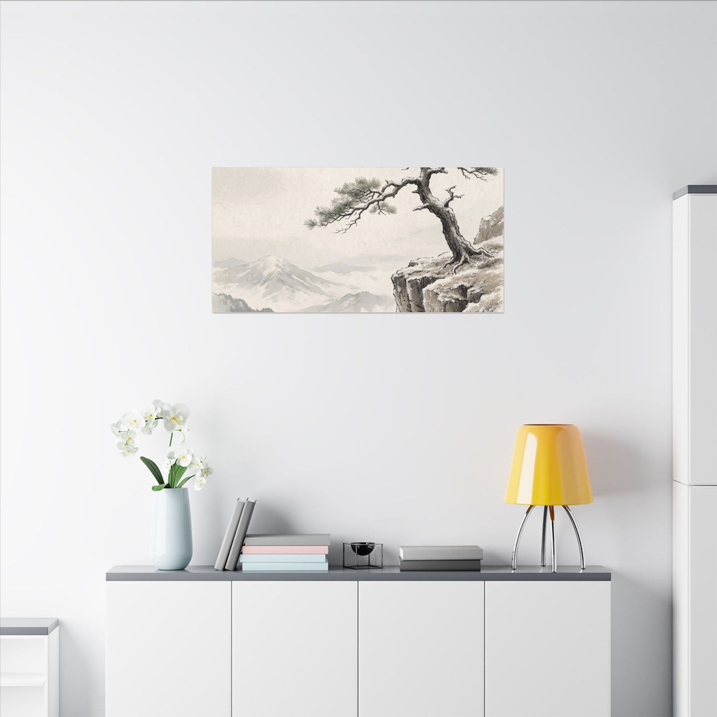 Seijaku Pine Tree Canvas Art - Japandi Japanese Pattern