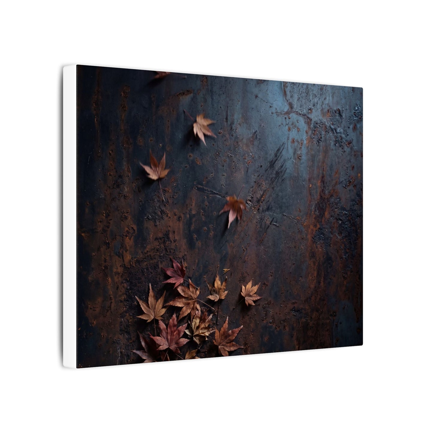 Moonlight Rust Patina Canvas Art - Dark Japandi Mono No Aware