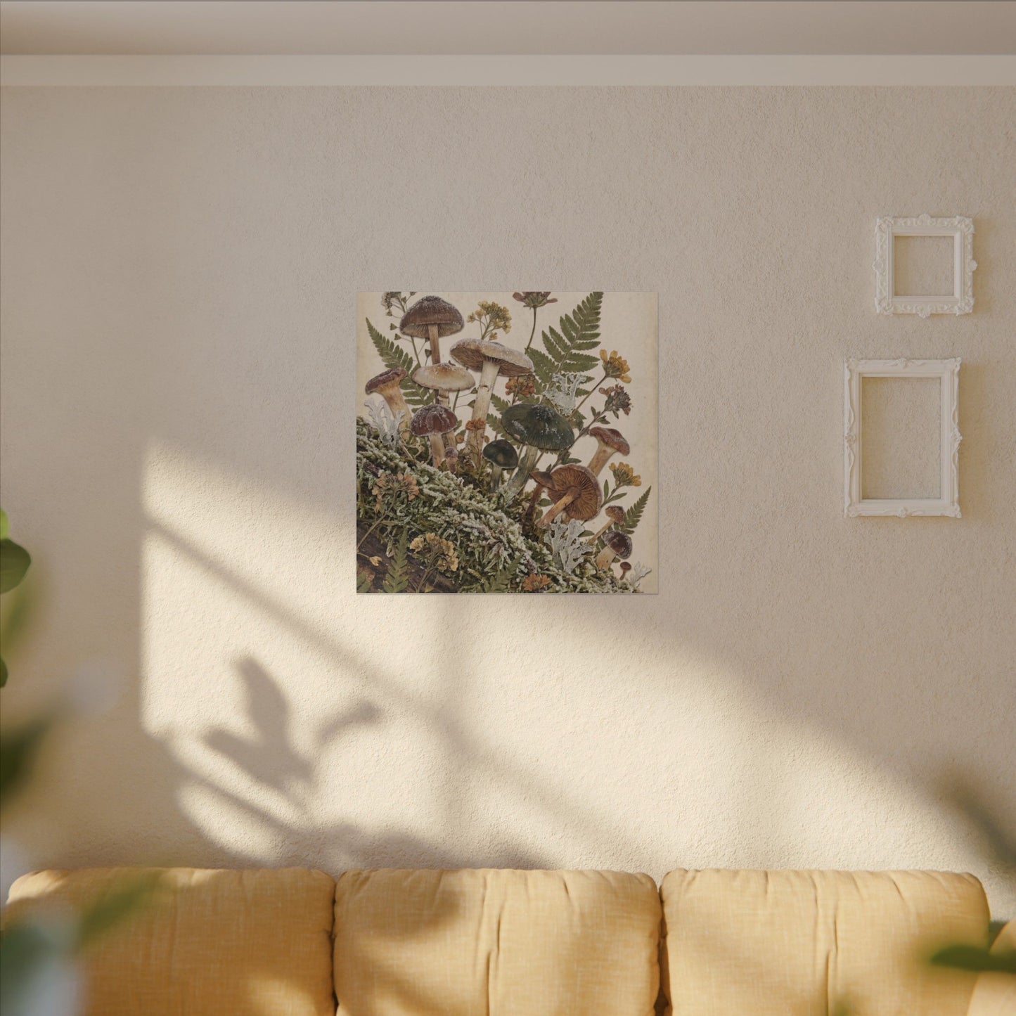 Winter Wild Mushrooms Herbarium Canvas Art | Enchanting Decor