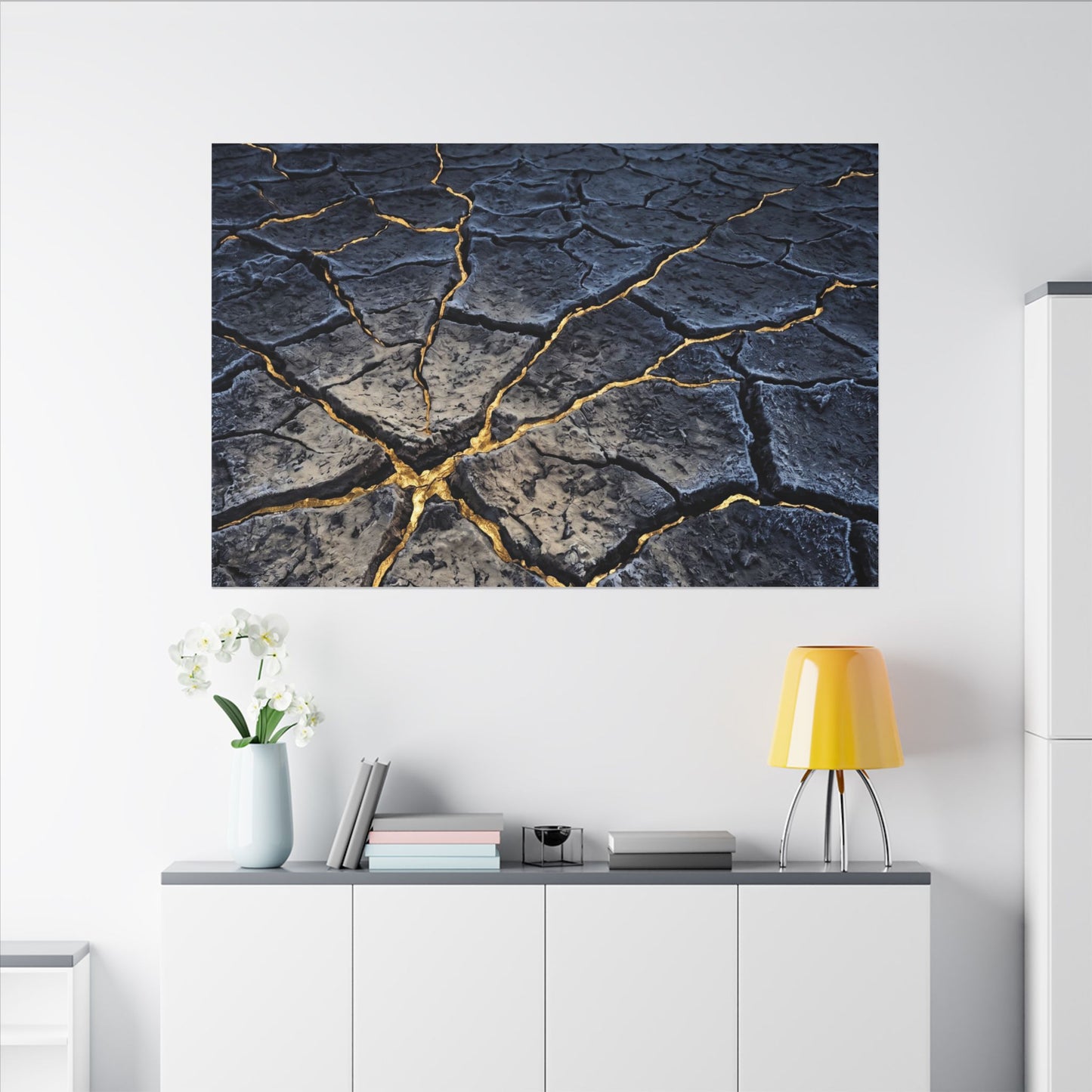 Cracked Earth Broken Beauty Canvas Art | Artful Kintsugi Art