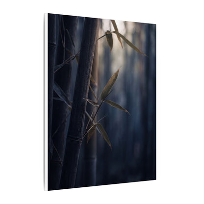 Dark Japandi Bamboo Grove in Dawn | Moody Minimal Canvas Art