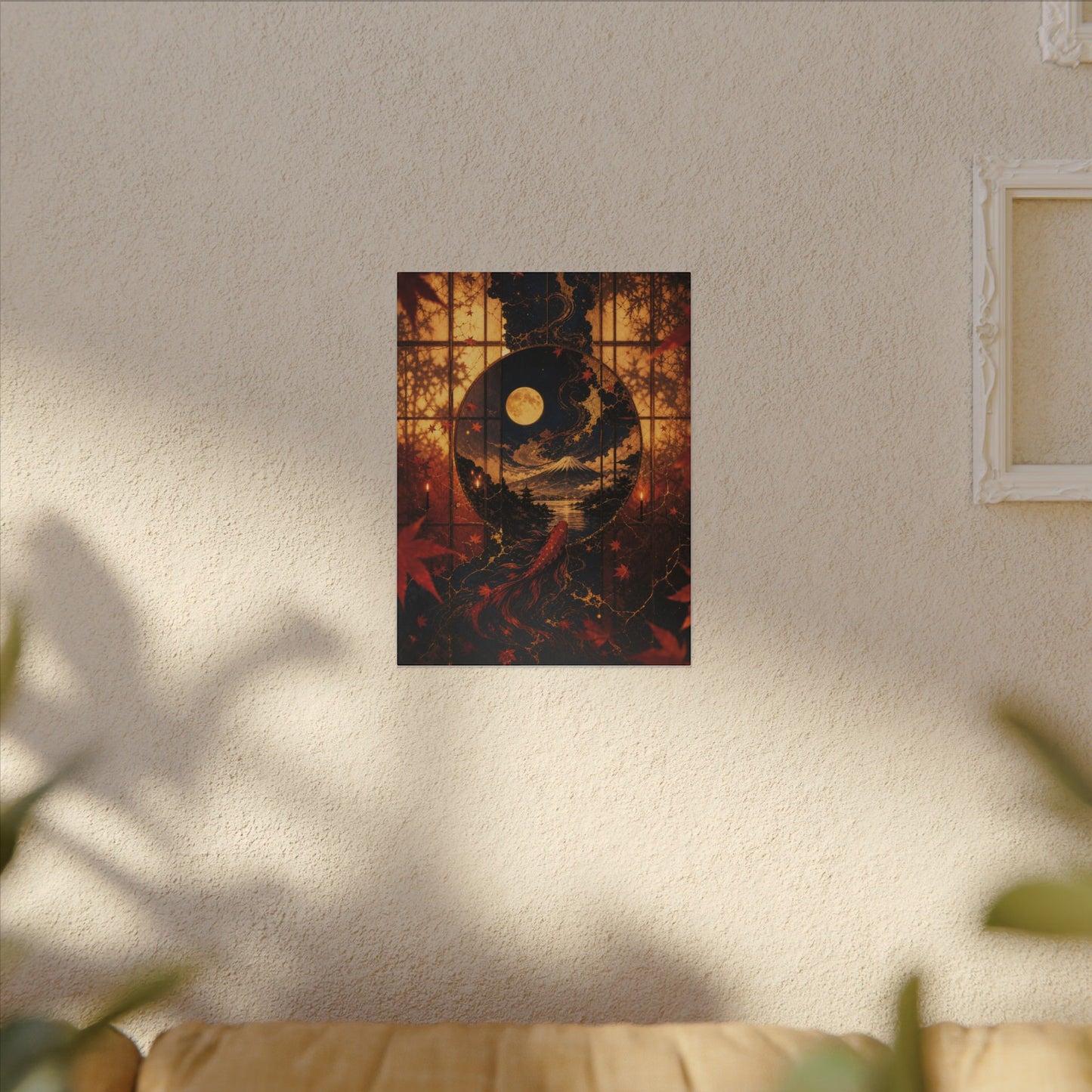 Beautiful Shoji Screen Canvas Art - Gold Vein Kintsugi