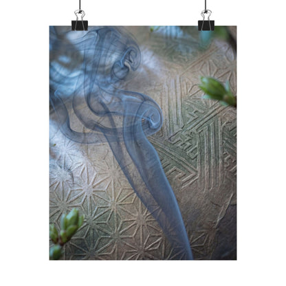 Kanso Incense Smoke Wall Art Print - Japandi Japanese Pattern