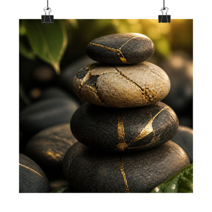 Summer River Stones Broken Beauty Wall Art Print | Beautiful Decor