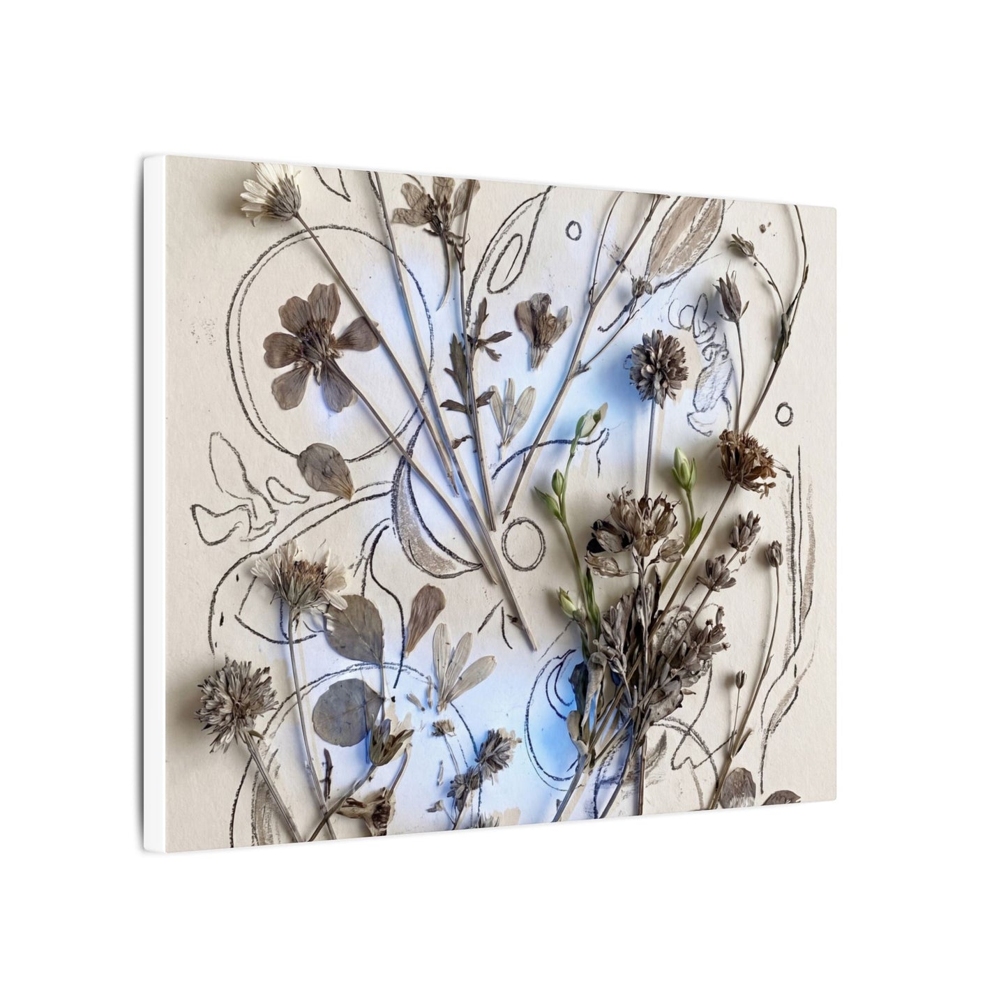 Dried Flowers Minimal Line Canvas Art | Elegant Japandi Art