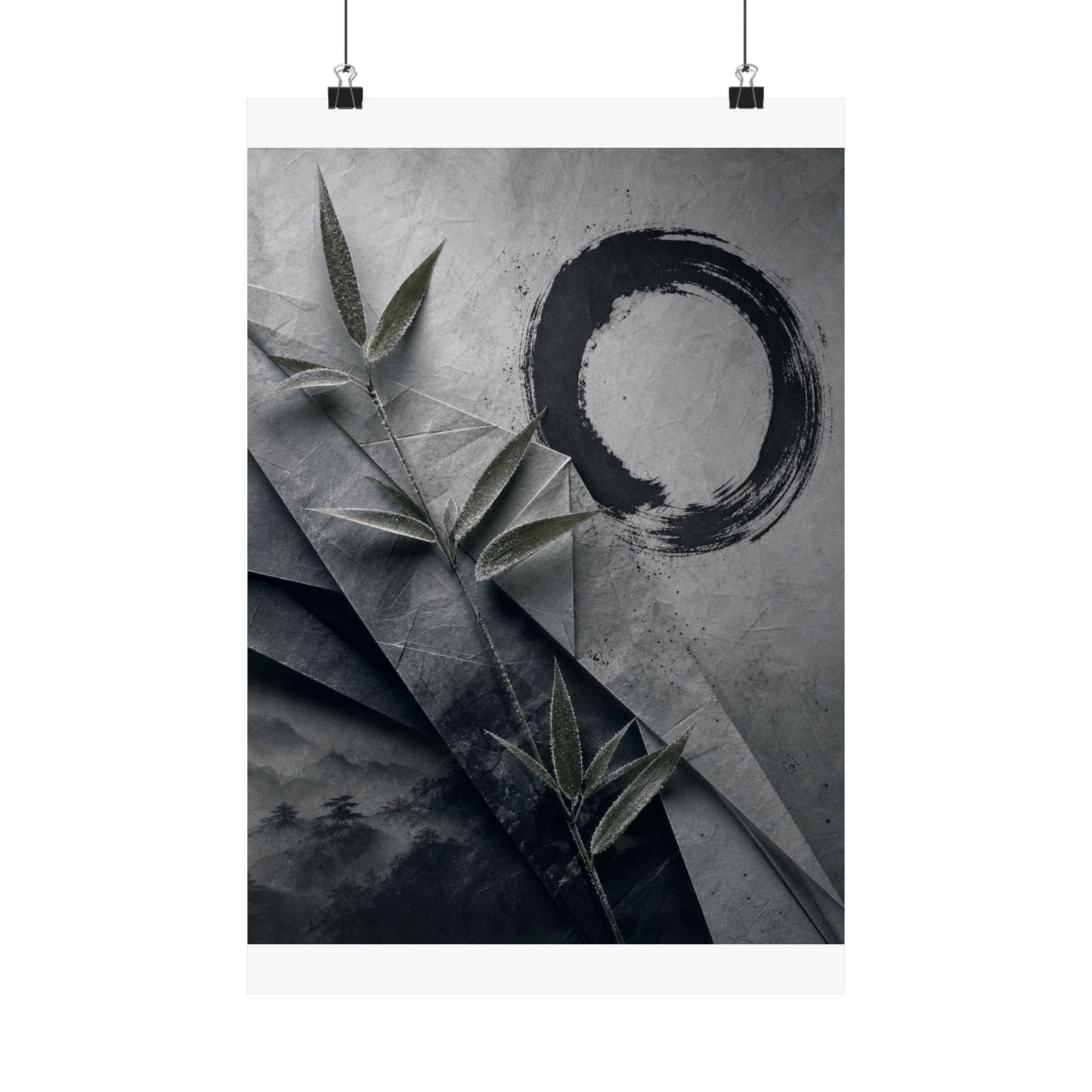 Winter Paper Fold Enso Wall Art Print | Tranquil Decor
