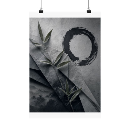 Winter Paper Fold Enso Wall Art Print | Tranquil Decor