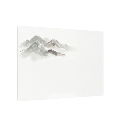 Winter Mountain Mist Minimal Line Canvas Art | Elegant Decor