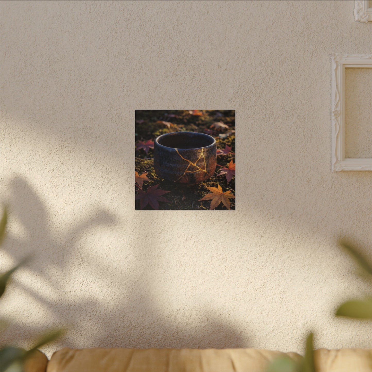 Kanso Moonlit Garden Canvas Art - Kintsugi Gold Repair