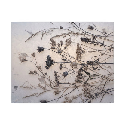 Elegant Dried Flowers Canvas Art - Japanese Pattern Japandi