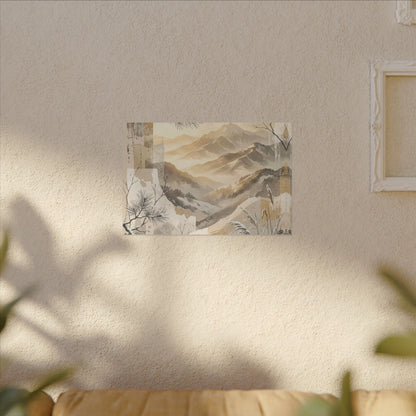 Shibui Mountain Mist Canvas Art - Japandi Japanese Pattern