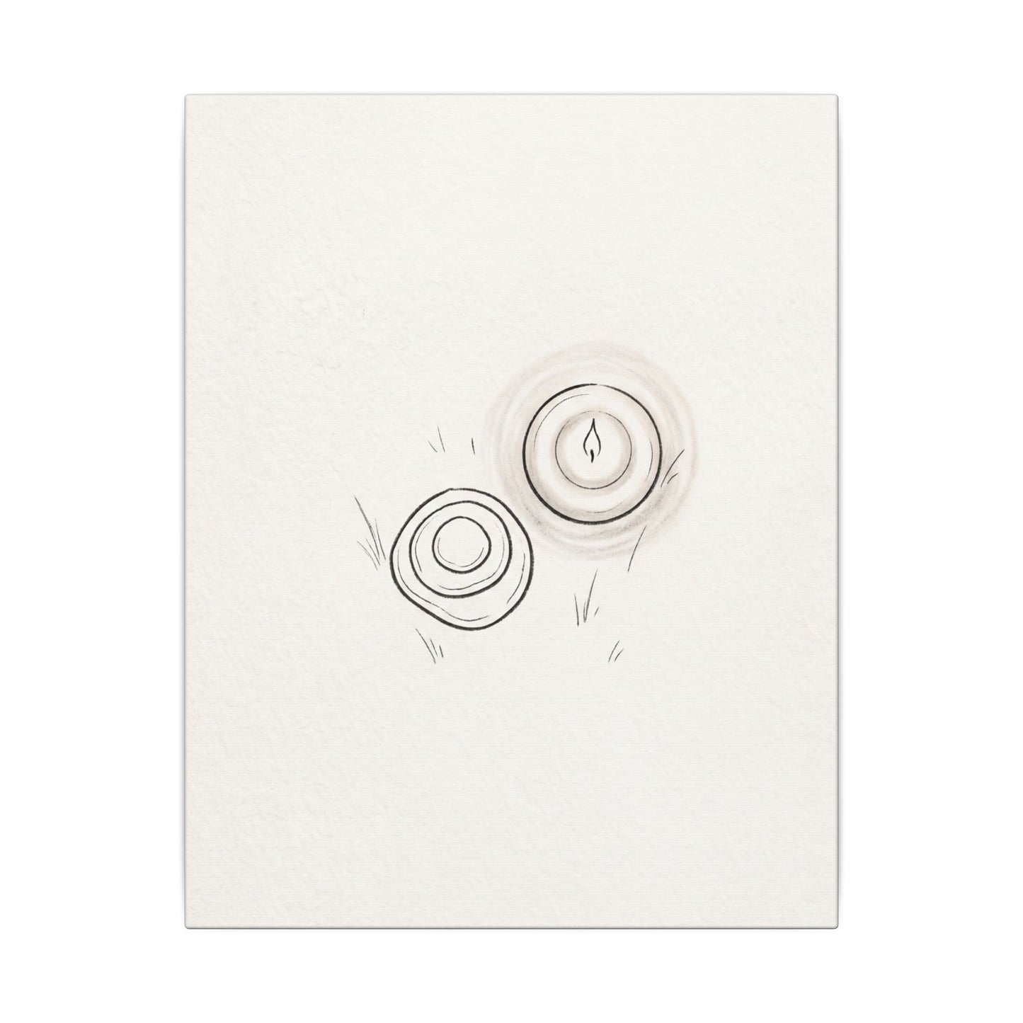 River Stones Canvas Art | Winter Japandi Minimal Line Art