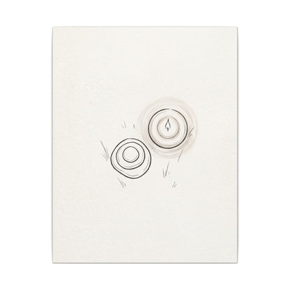 River Stones Canvas Art | Winter Japandi Minimal Line Art