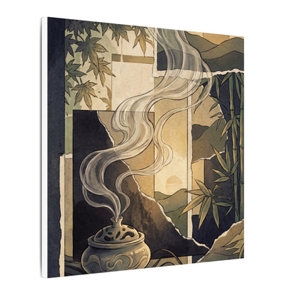 Tranquil Incense Smoke Canvas Art - Ukiyo E Inspired Zen