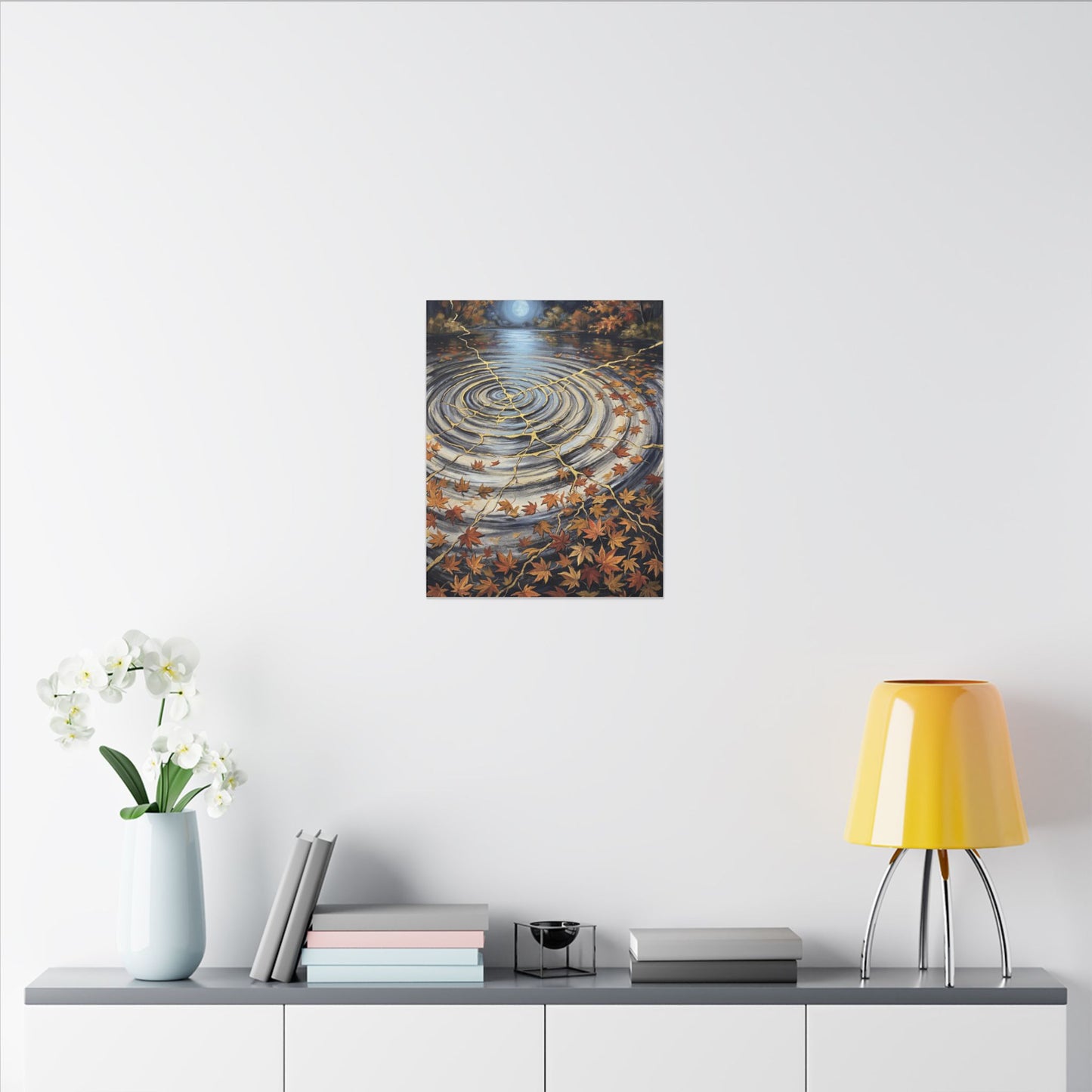 Moonlight Water Ripple Canvas Art - Kintsugi Fukinsei