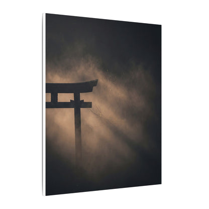 Torii Gate Shadow Zen Canvas Art | Bold Dark Japandi Art