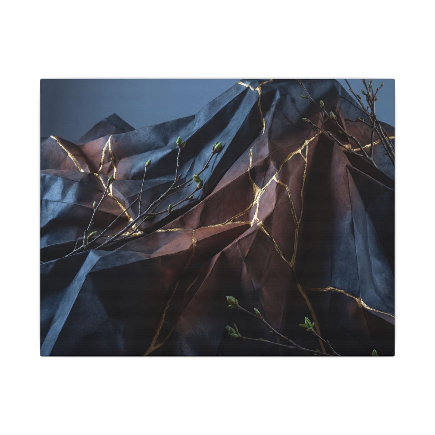 Paper Fold Broken Beauty Canvas Art | Philosophical Kintsugi Art Art Print