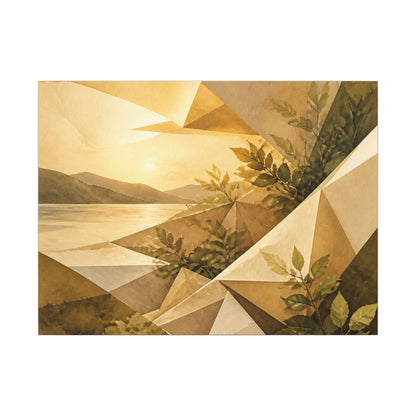 Golden Hour Paper Fold Canvas Art - Japandi Ma