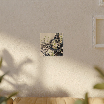 Ma Shadow Play Canvas Art - Dark Japandi Charcoal Ink