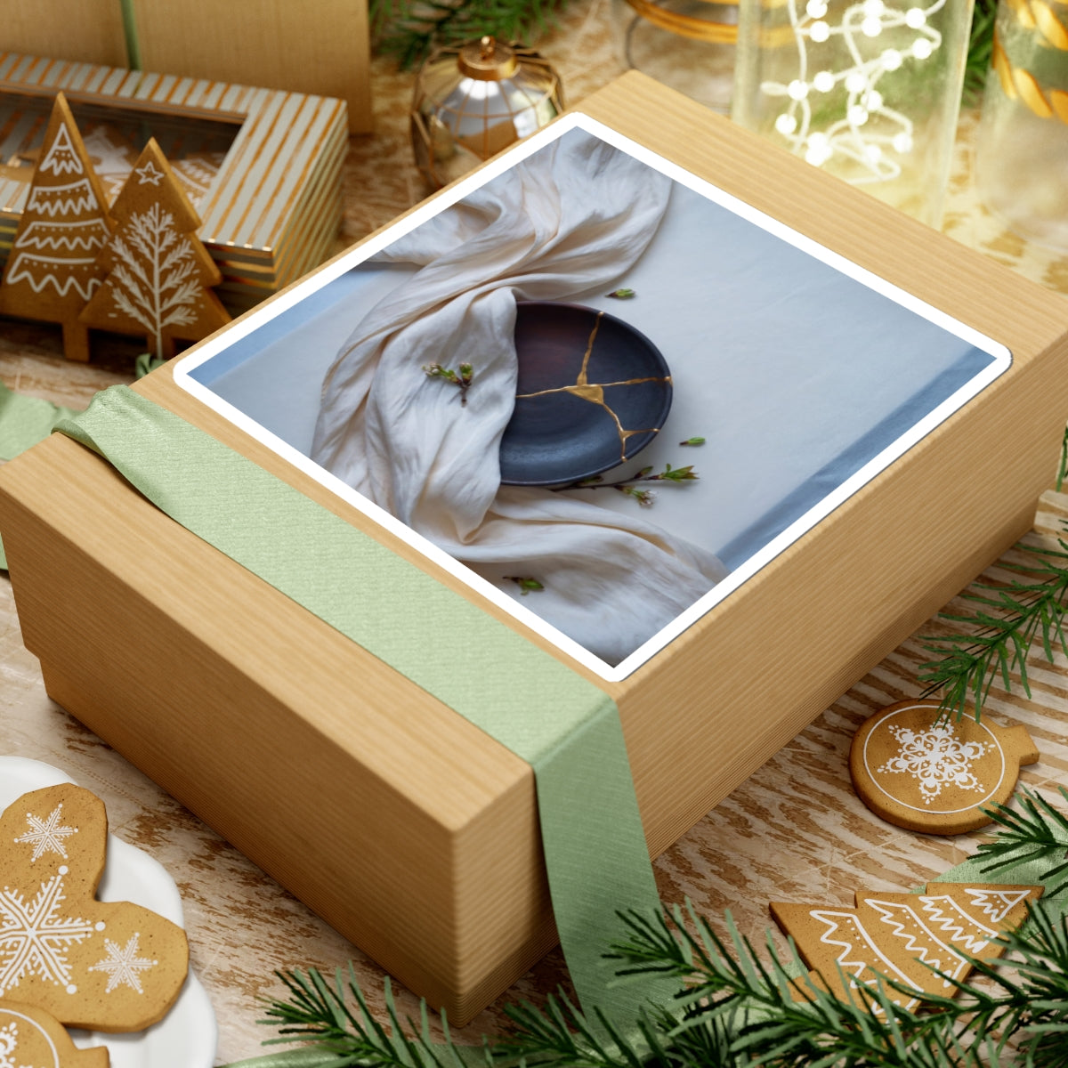 Silk Drape Spring Sticker | Kintsugi Resilient Design