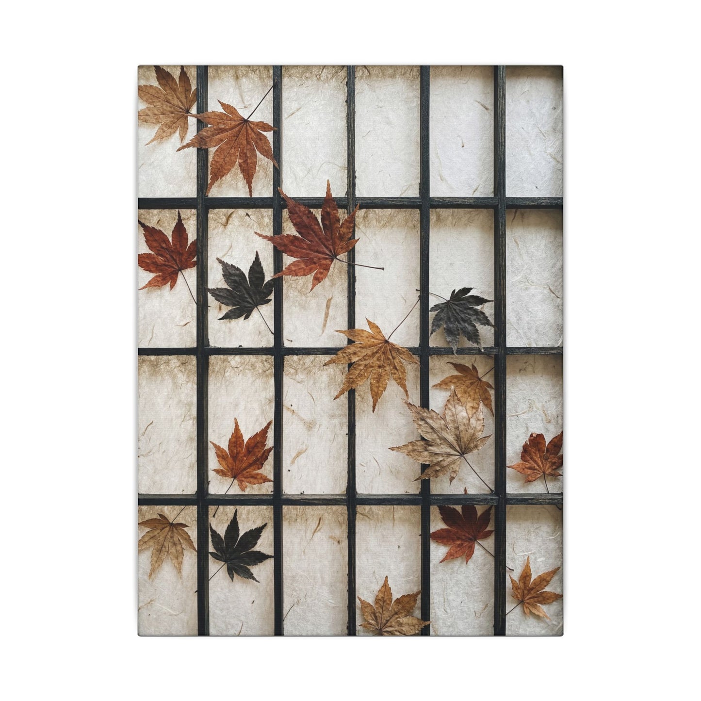 Japandi Shoji Screen in Overcast | Texture Canvas Art