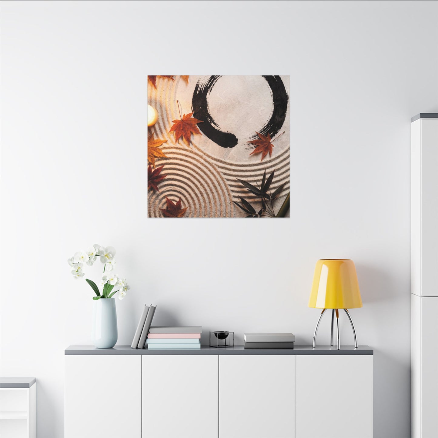 Tranquil Rock Garden Canvas Art - Enso Zen