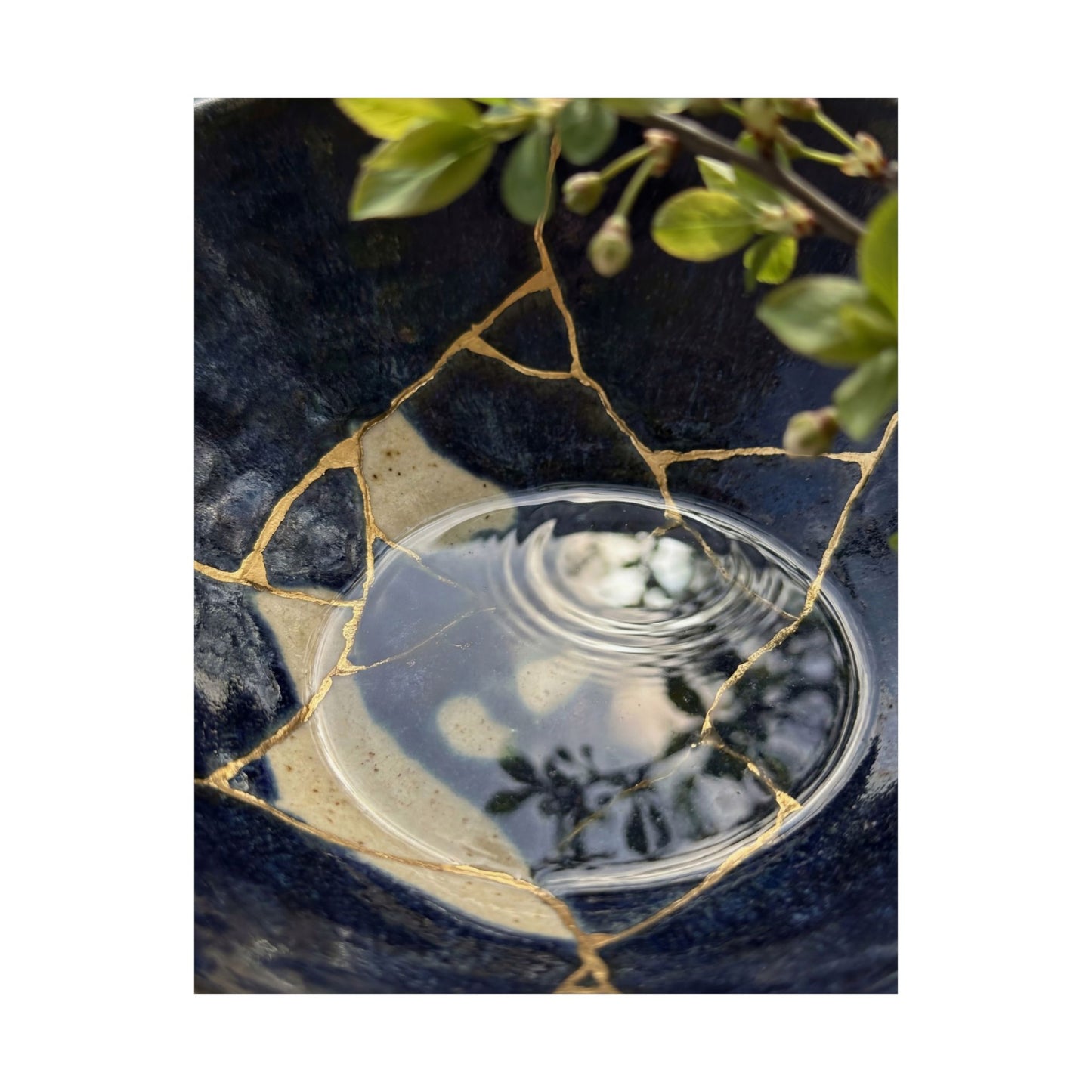 Seijaku Water Ripple Wall Art Print - Kintsugi Gold Repair