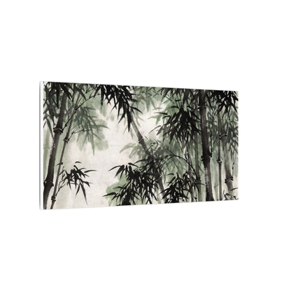 Zen Bamboo Grove in Overcast | Sumi E Canvas Art