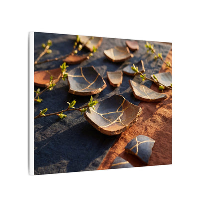 Spring Broken Pottery Gold Vein Canvas Art | Philosophical Decor